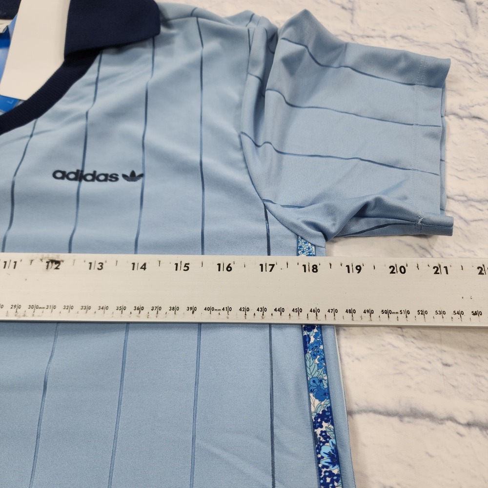 adidas Originals x Liberty London WOMENS S Blue Tonal Soccer Jersey Dress JC5313 - Picture 3 of 12